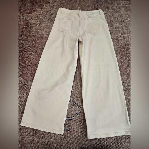 J Jill denim high rise full leg crop in cream size 10 cotton & tencel - Picture 9 of 10